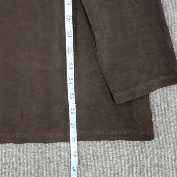 Chicos Travelers Top 3 Womens XL Brown Off The Shoulder Fold Over Neckline - Picture 4 of 12